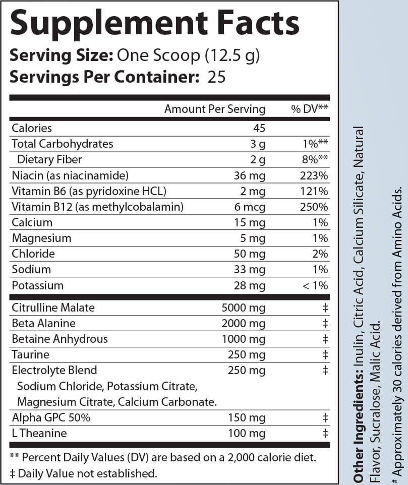 Non - Stim Pump Pre - Workout: Pineapple 312.5g w/ Natural Flavor