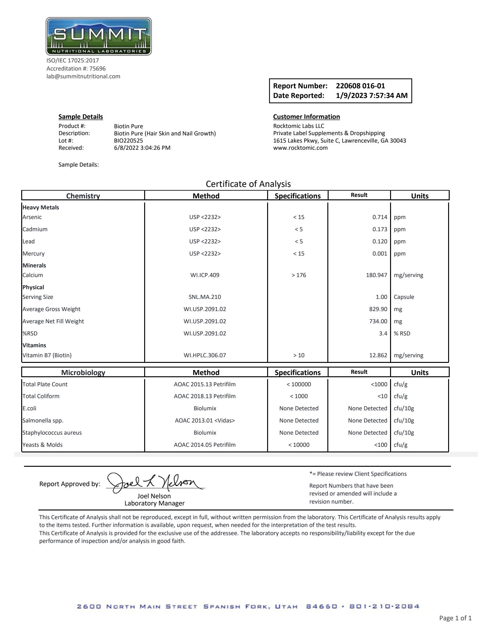 Biotin Pure (Hair Skin and Nail Growth)