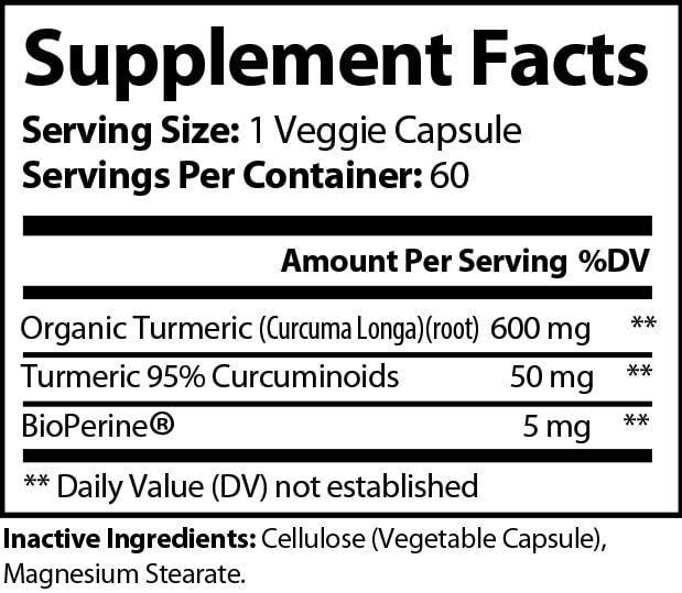 Turmeric w/BioPerine - 650mg (ORGANIC)